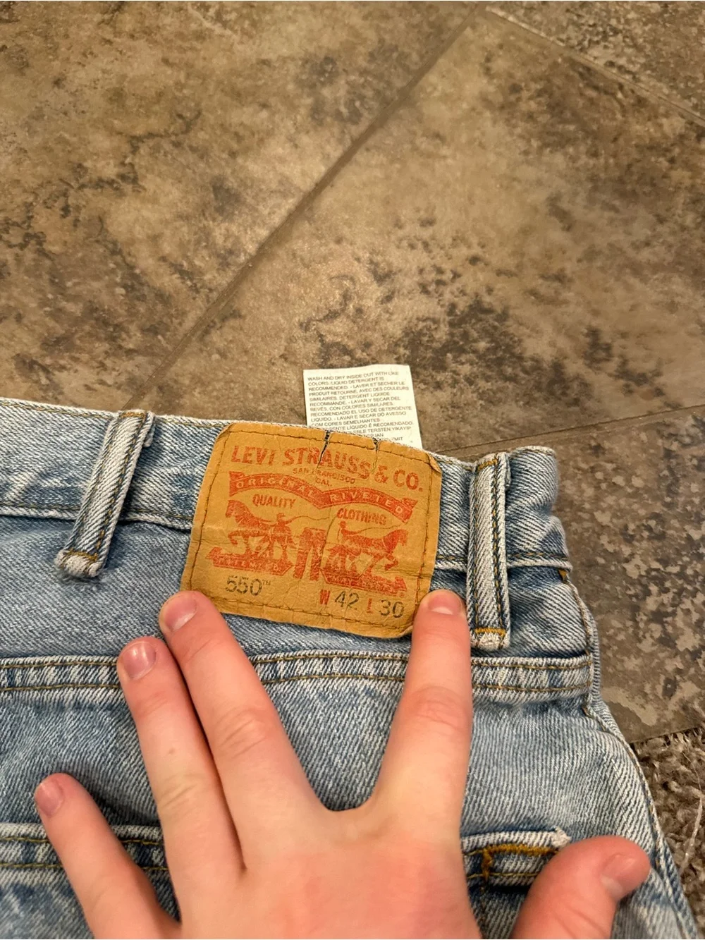 🤍Men's Light Blue Levi’s 550 straight Fit Jeans W43 L30